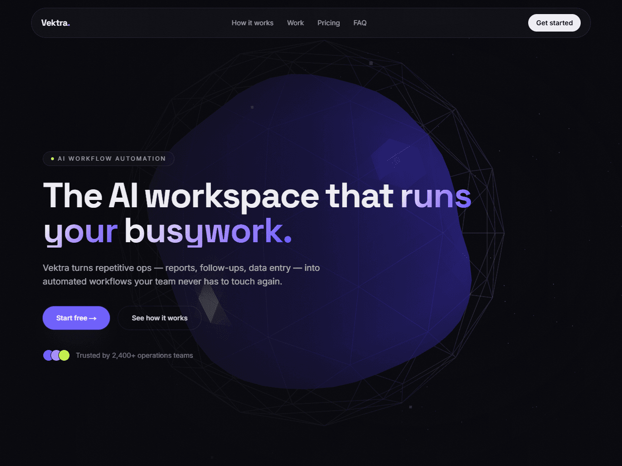 Vertex — AI SaaS 3D Landing