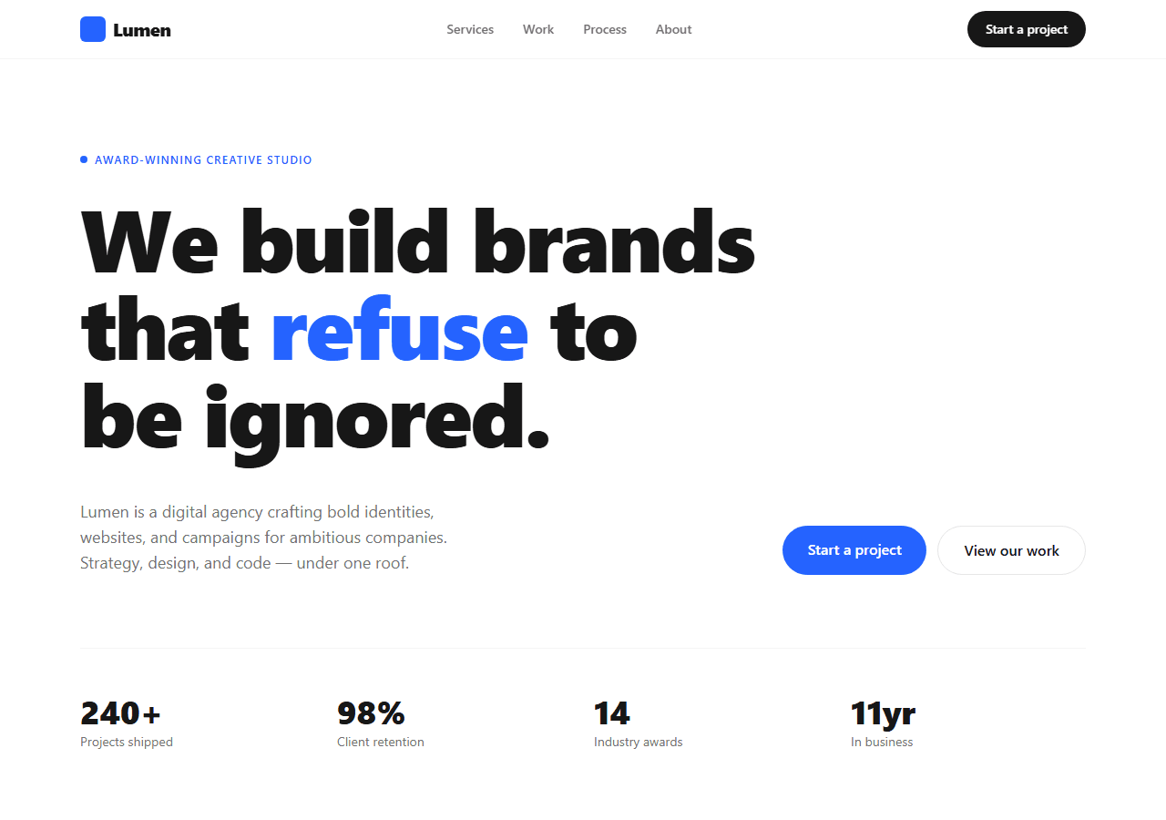 Digital Agency — Next.js + Tailwind template preview
