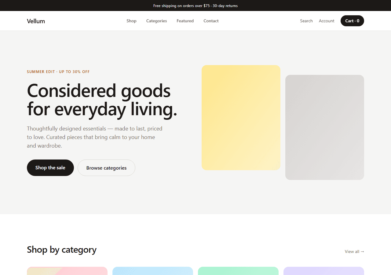 E-Commerce — Next.js + Tailwind template preview