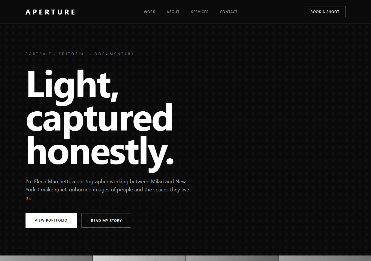 Photography — Next.js + Tailwind template preview