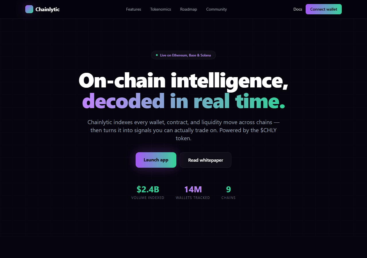 Web3 & Crypto — Next.js + Tailwind template preview