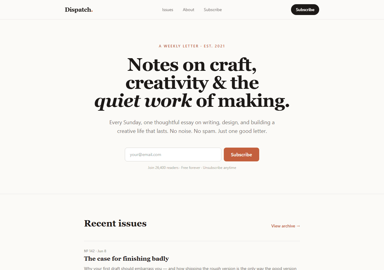 Newsletter — Next.js + Tailwind template preview